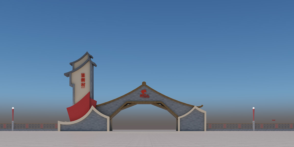 佛山顯納村——顯納村牌坊搭建